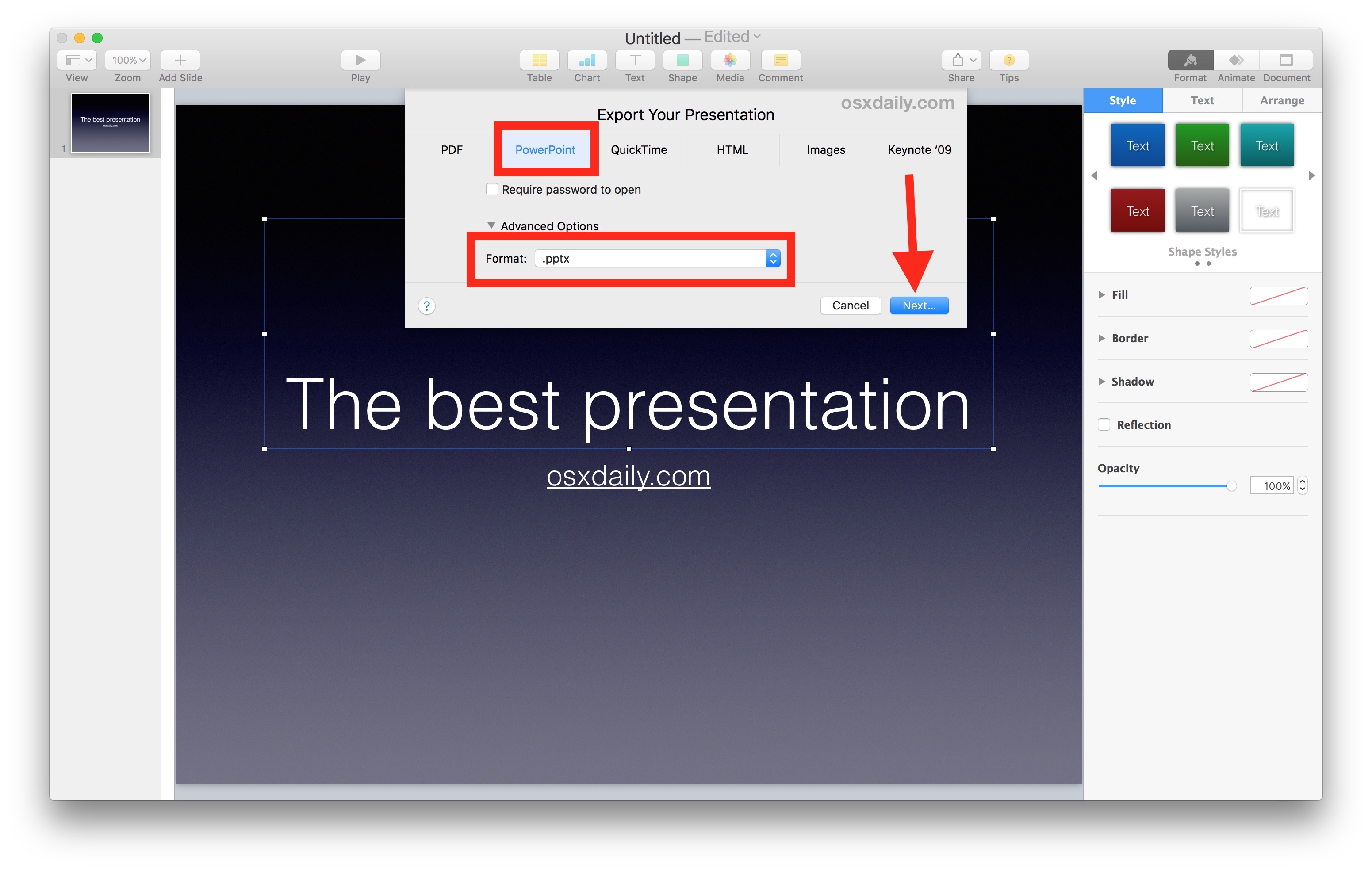 file extensions for mac powerpoint