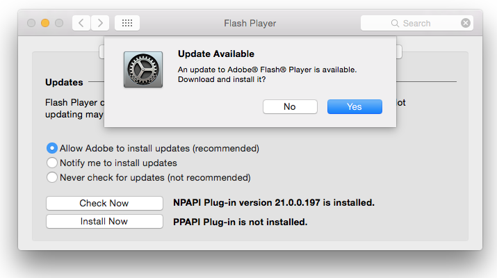 update adobe flash mac os x